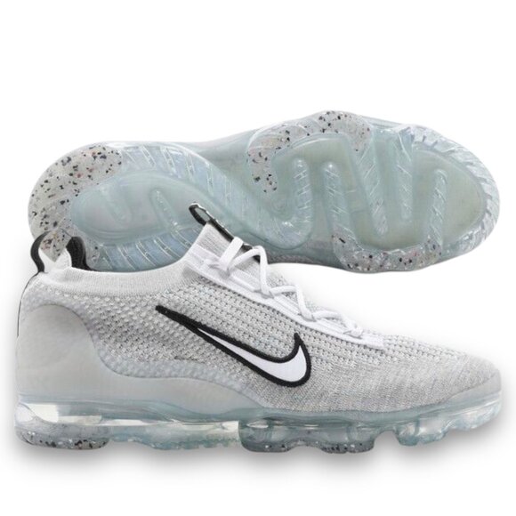 Nike Vapormax 2021 FK Mens Running Shoes Size 8.5 White Black DH4084 100 (NEW)